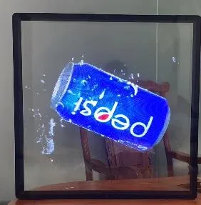 Anuncio transparente LED de la exhibición de la publicidad interior del proyector del holograma del ventilador 3D